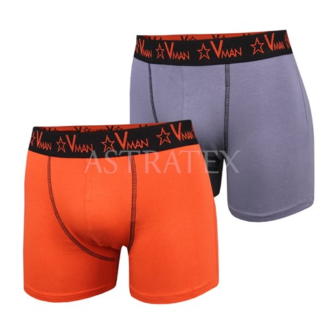 2 pack pnskch boxerek VIANIA Vman Grey Orange - Boxerky, Pnsk prdlo,  Boxerky,  Jednobarevn boxerky