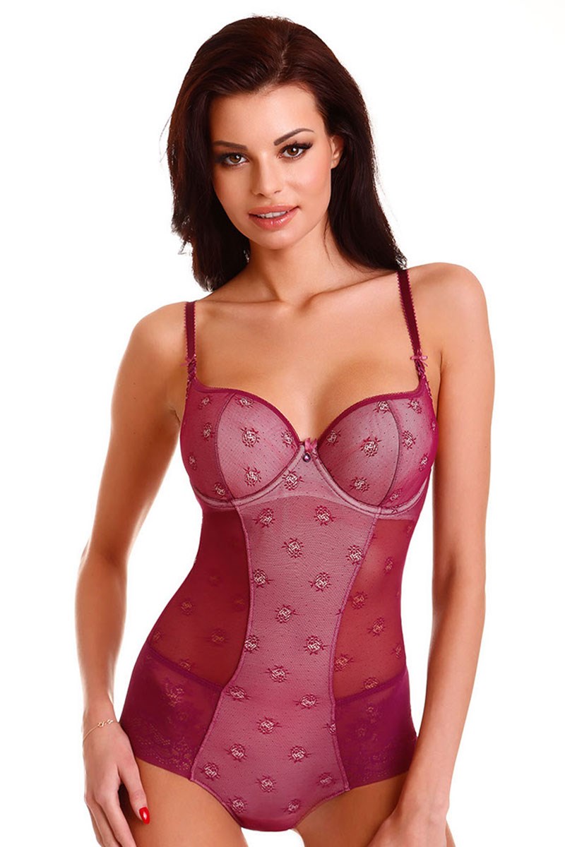 Dmsk body s podprsenkou Purple Push-Up - Dmsk spodn prdlo, Dmsk spodn prdlo,  Body